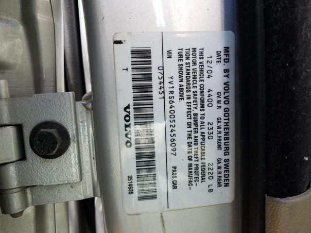 YV1RS640052456097 - 2005 VOLVO S60  photo 10