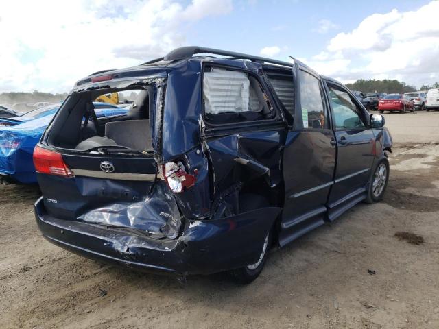 5TDZA22C75S221557 - 2005 TOYOTA SIENNA XLE BLUE photo 4