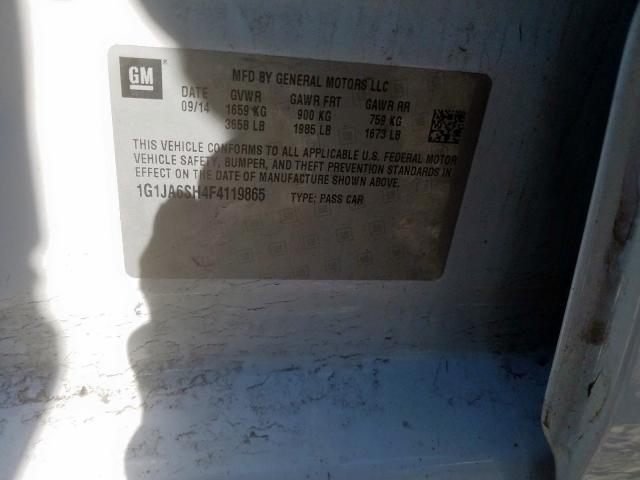 1G1JA6SH4F4119865 - 2015 CHEVROLET SONIC LS  photo 10