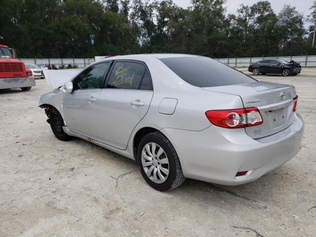 2T1BU4EE6DC098424 - 2013 TOYOTA COROLLA BASE SILVER photo 2