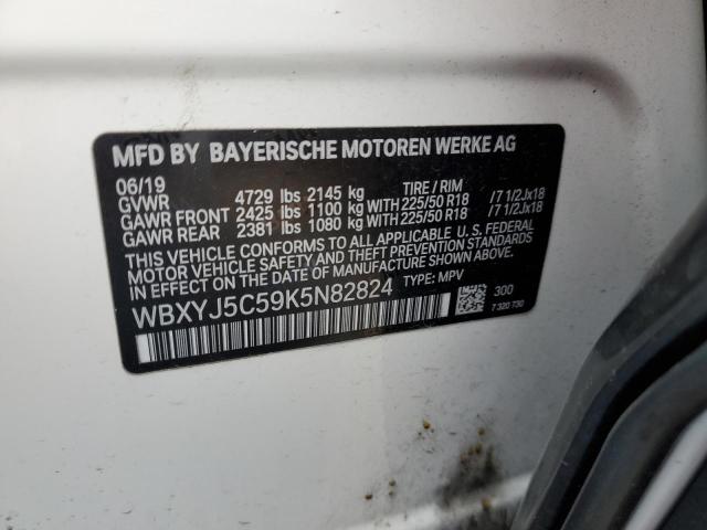 WBXYJ5C59K5N82824 - 2019 BMW X2 XDRIVE28I WHITE photo 12