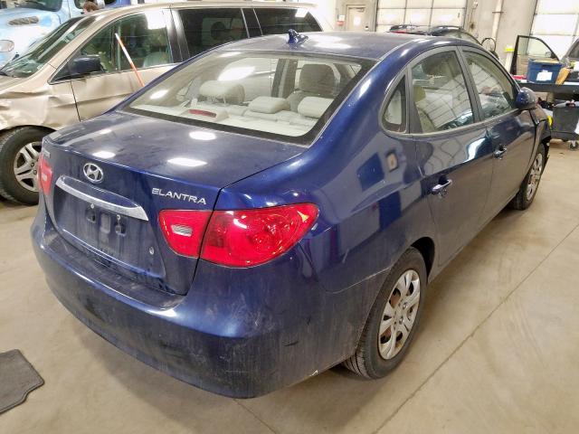 KMHDU4AD0AU860114 - 2010 HYUNDAI ELANTRA BLUE  photo 4