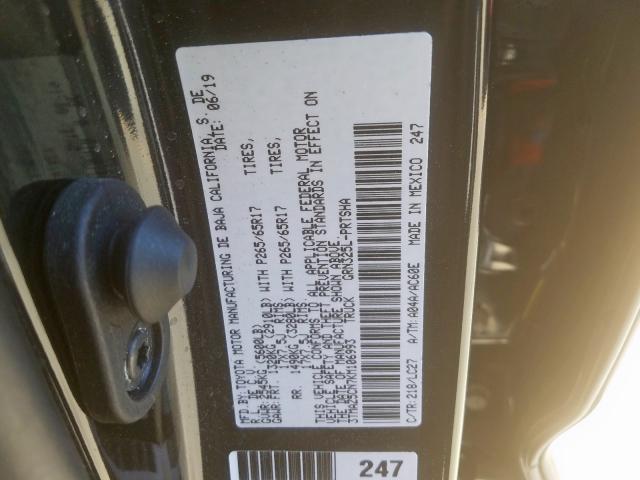 3TMAZ5CN7KM106993 - 2019 TOYOTA TACOMA DOUBLE CAB  照片 10