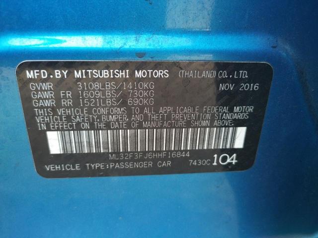 ML32F3FJ6HHF16844 - 2017 MITSUBISHI MIRAGE G4 ES ლურჯი ფოტო 12