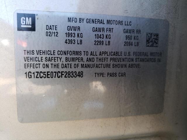 1G1ZC5E07CF283348 - 2012 CHEVROLET MALIBU 1LT ოქროსფერი ფოტო 12