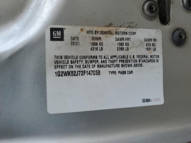 1G2WK52J52F219807 - 2002 PONTIAC GRAND PRIX SE 银色 照片 12