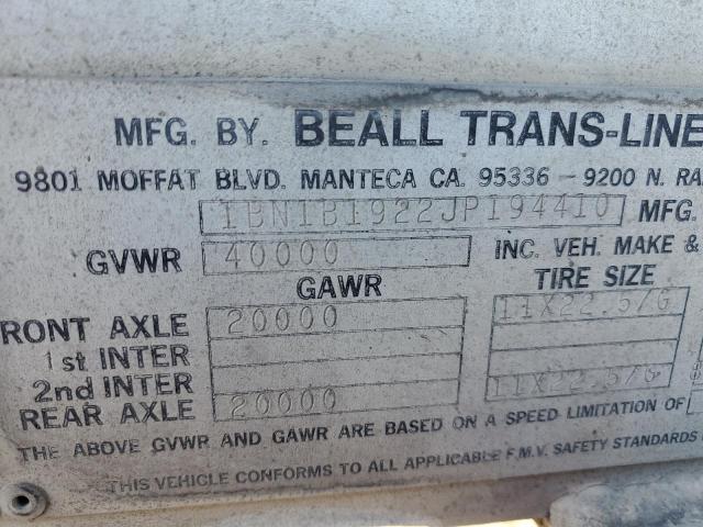 1BN1B1922JP194410 - 1988 BEAL TRAILER GRAY photo 10