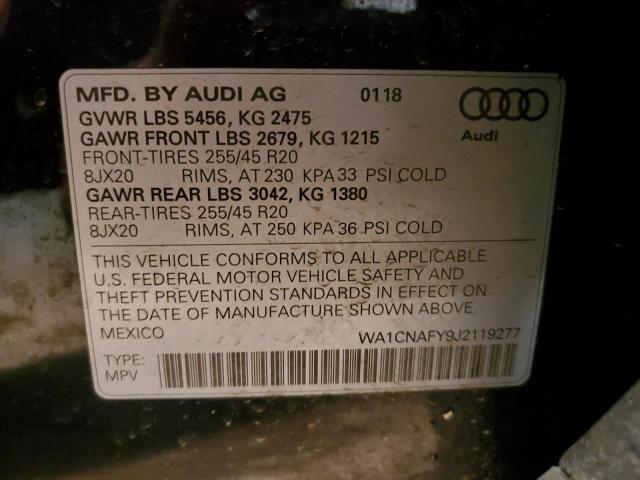 WA1CNAFY9J2119277 - 2018 AUDI Q5 PRESTIGE BLACK photo 13