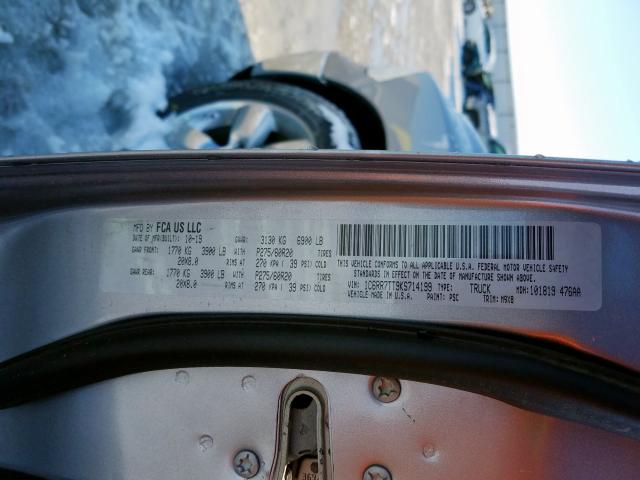 1C6RR7TT9KS714199 - 2019 RAM 1500 CLASSIC SLT  photo 10