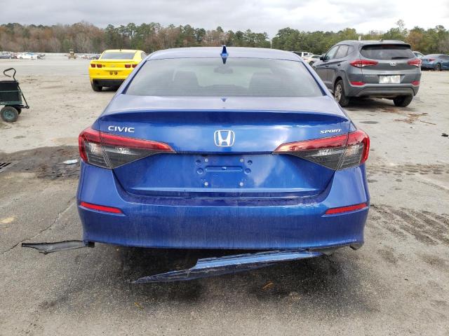 2HGFE2F56NH599663 - 2022 HONDA CIVIC SPORT BLUE photo 6