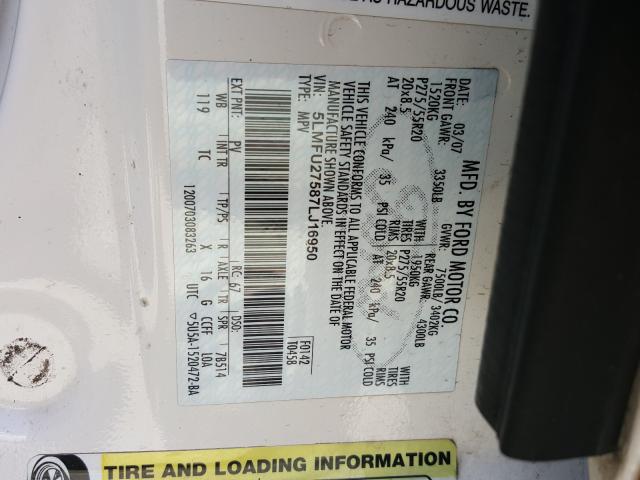 5LMFU27587LJ16950 - 2007 LINCOLN NAVIGATOR  照片 10