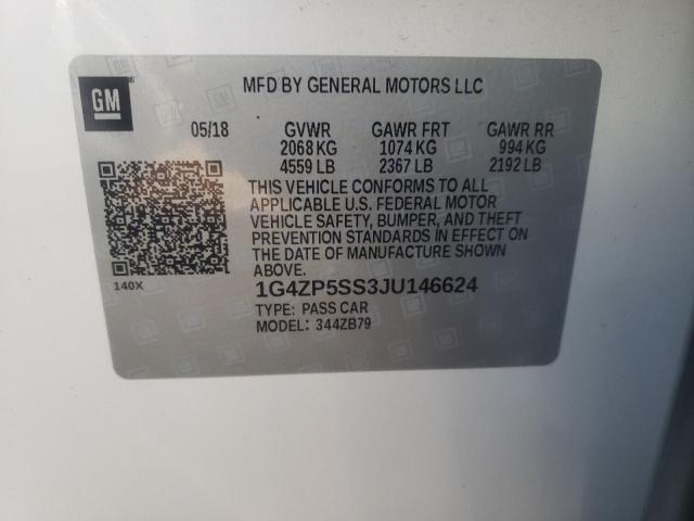 1G4ZP5SS3JU146624 - 2018 BUICK LACROSSE ESSENCE თეთრი ფოტო 12