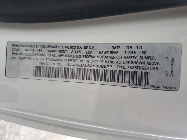 3VWRG3AL5AM008622 - 2010 VOLKSWAGEN NEW BEETLE WHITE photo 12