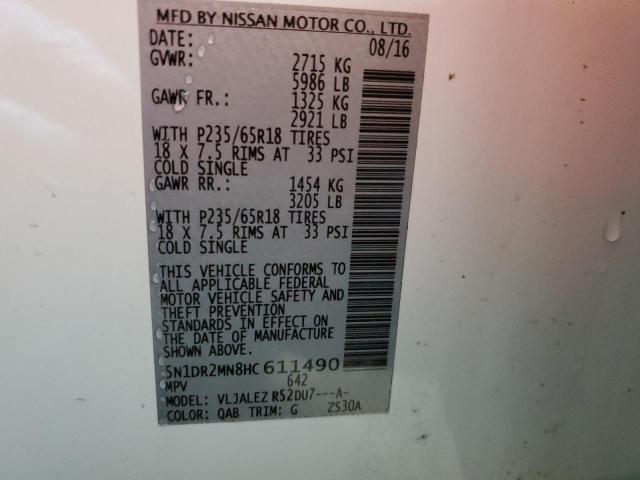 5N1DR2MN8HC611490 - 2017 NISSAN PATHFINDER S 白色 照片 13