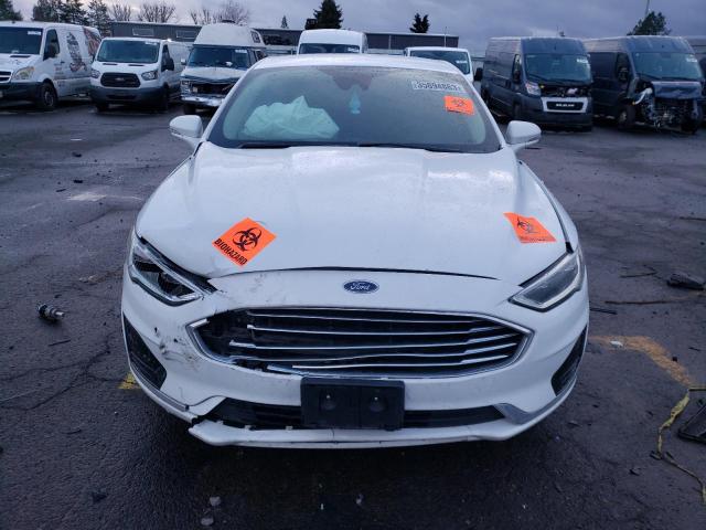 3FA6P0CD8KR109013 - 2019 FORD FUSION SEL WHITE photo 5