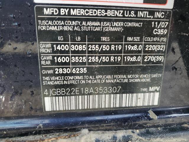 4JGBB22E18A353307 - 2008 MERCEDES-BENZ ML 320 CDI BLUE photo 14