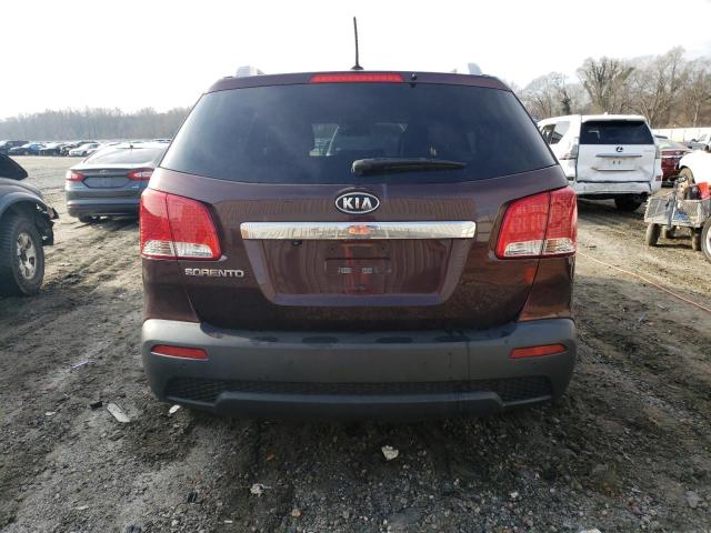 5XYKT3A17BG137040 - 2011 KIA SORENTO BASE BURGUNDY photo 6