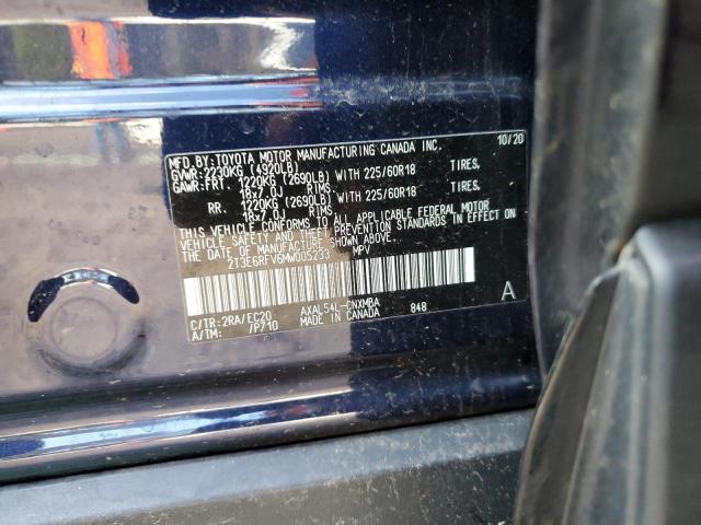 2T3E6RFV6MW005233 - 2021 TOYOTA RAV4 XSE BLUE photo 12