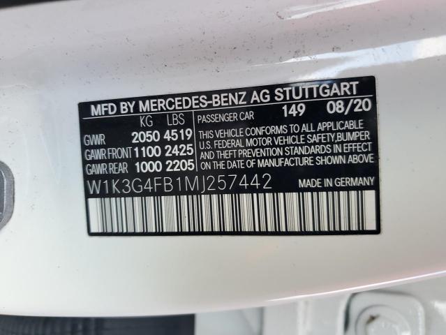 W1K3G4FB1MJ257442 - 2021 MERCEDES-BENZ A 220 4MATIC WHITE photo 12