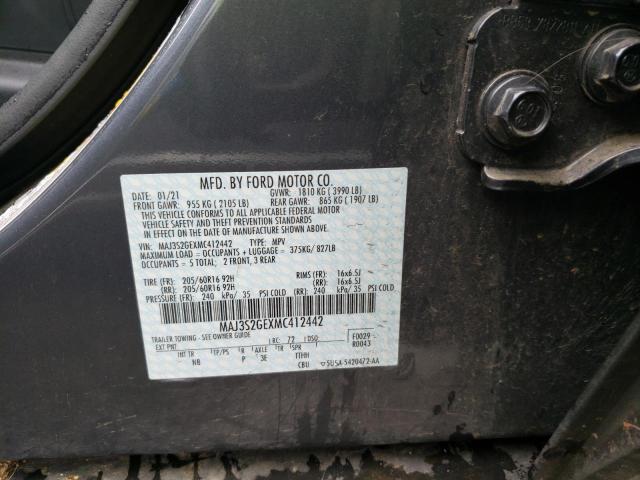 MAJ3S2GEXMC412442 - 2021 FORD ECOSPORT SE GRAY photo 13