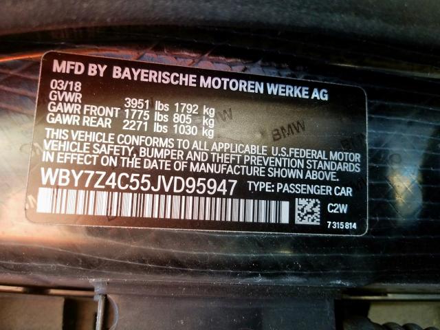 WBY7Z4C55JVD95947 - 2018 BMW I3 REX  photo 10