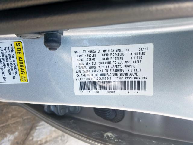 1HGCR2F30DA150241 - 2013 HONDA ACCORD LX  photo 10