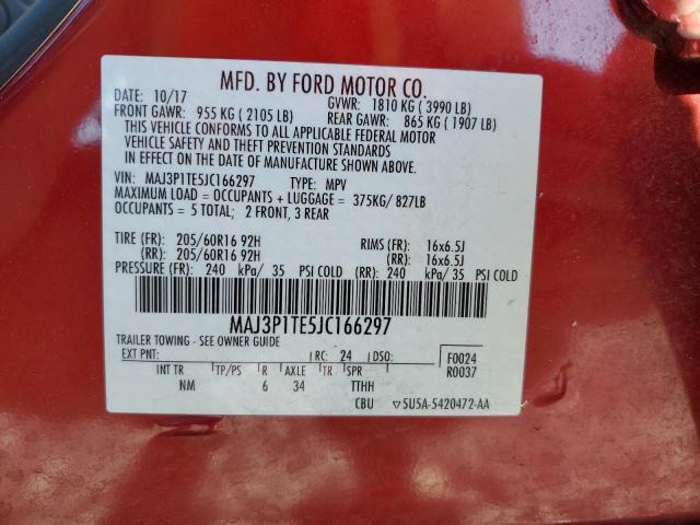 MAJ3P1TE5JC166297 - 2018 FORD ECOSPORT SE MAROON photo 13