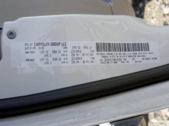 2D4RN5D1XAR165332 - 2010 DODGE GRAND CARAVAN SXT  photo 10