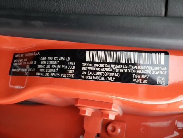 ZACCJBBT6GPD66143 - 2016 JEEP RENEGADE LATITUDE ORANGE photo 13