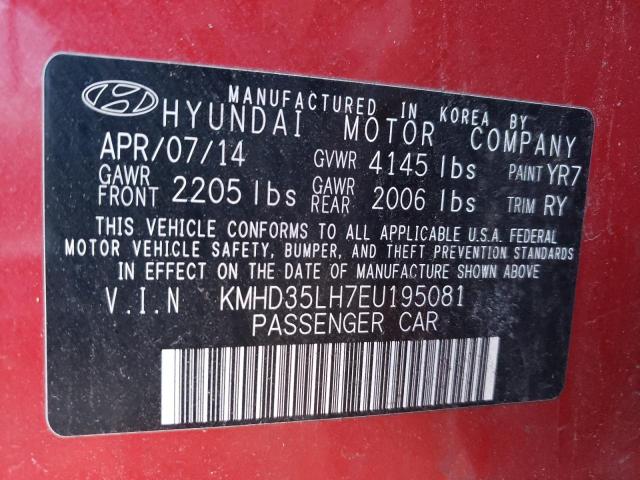 KMHD35LH7EU195081 - 2014 HYUNDAI ELANTRA GT RED photo 12