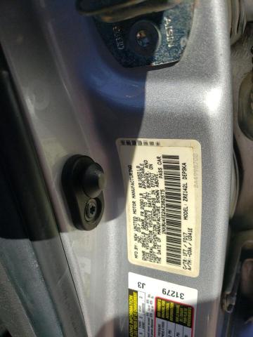 1NXBU4EE2AZ382675 - 2010 TOYOTA COROLLA BASE SILVER photo 12