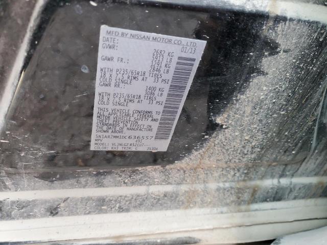 5N1AR2MM1DC636557 - 2013 NISSAN PATHFINDER S BLACK photo 13