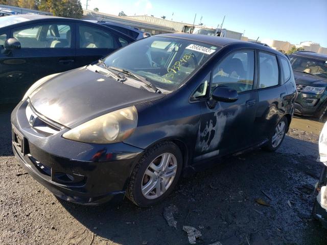 JHMGD38657S037524 - 2007 HONDA FIT S BLACK photo 1