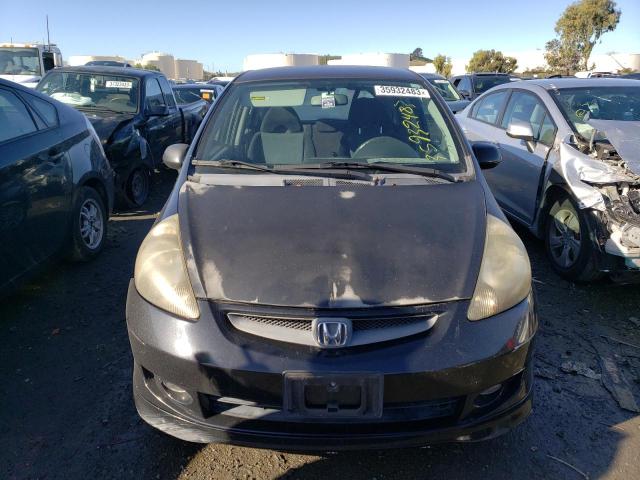 JHMGD38657S037524 - 2007 HONDA FIT S BLACK photo 5