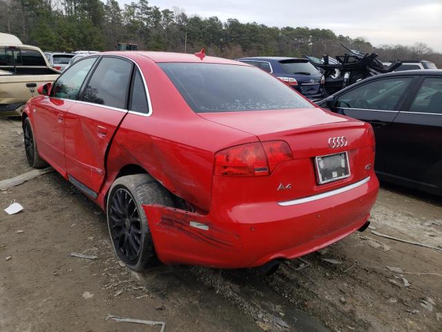 WAUDF78EX8A145283 - 2008 AUDI A4 2.0T QUATTRO RED photo 2