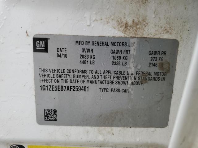 1G1ZE5EB7AF259401 - 2010 CHEVROLET MALIBU LTZ თეთრი ფოტო 13