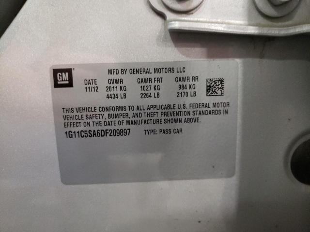 1G11C5SA6DF209897 - 2013 CHEVROLET MALIBU 1LT SILVER photo 12