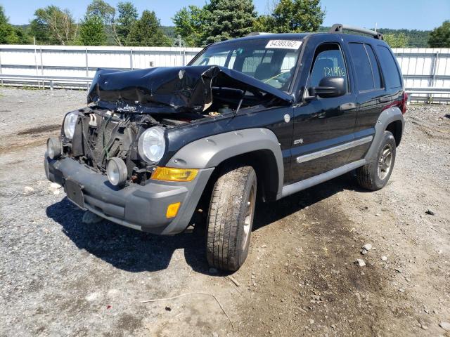 1J4GL38K95W725284 - 2005 JEEP LIBERTY RENEGADE BLACK photo 2