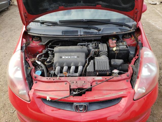 JHMGD38697S027577 - 2007 HONDA FIT S RED photo 11