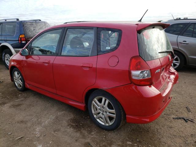 JHMGD38697S027577 - 2007 HONDA FIT S წითელი ფოტო 2