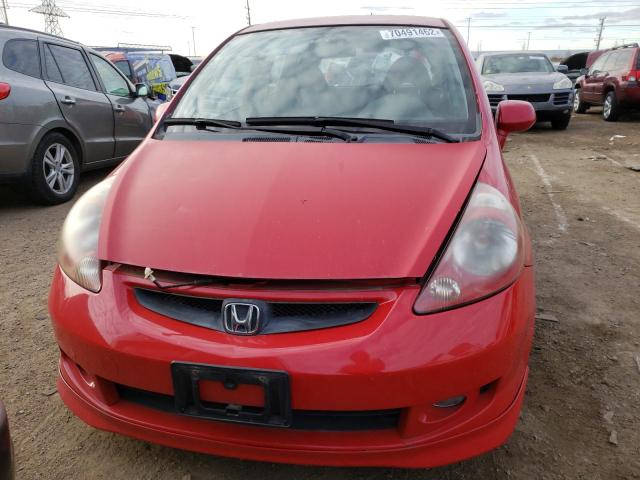 JHMGD38697S027577 - 2007 HONDA FIT S RED photo 5