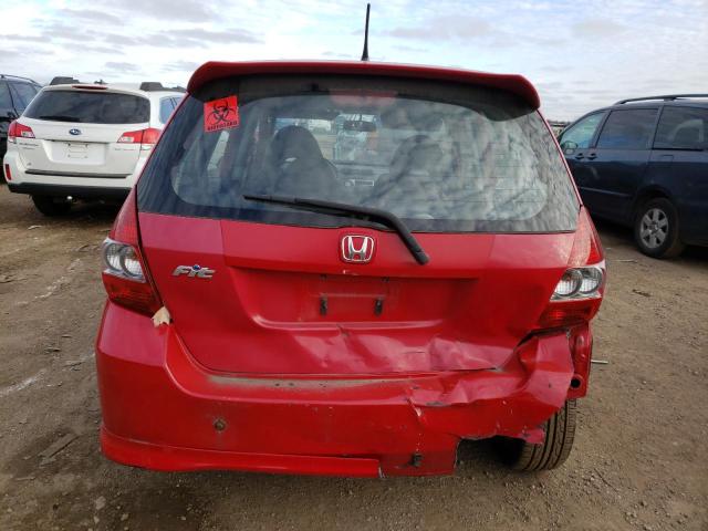 JHMGD38697S027577 - 2007 HONDA FIT S წითელი ფოტო 6