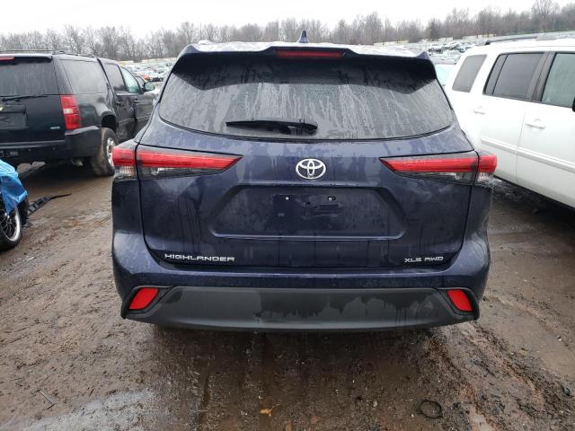 5TDGZRBH0MS105202 - 2021 TOYOTA HIGHLANDER XLE BLUE photo 6