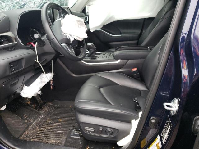 5TDGZRBH0MS105202 - 2021 TOYOTA HIGHLANDER XLE BLUE photo 7