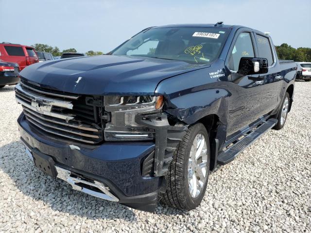 3GCUYHED2KG182528 - 2019 CHEVROLET SILVERADO K1500 HIGH COUNTRY BLUE photo 2