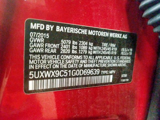 5UXWX9C51G0D69639 - 2016 BMW X3 XDRIVE28I  photo 10