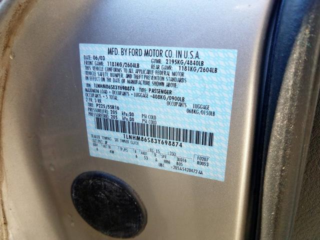 1LNHM86S83Y698874 - 2003 LINCOLN LS  照片 10