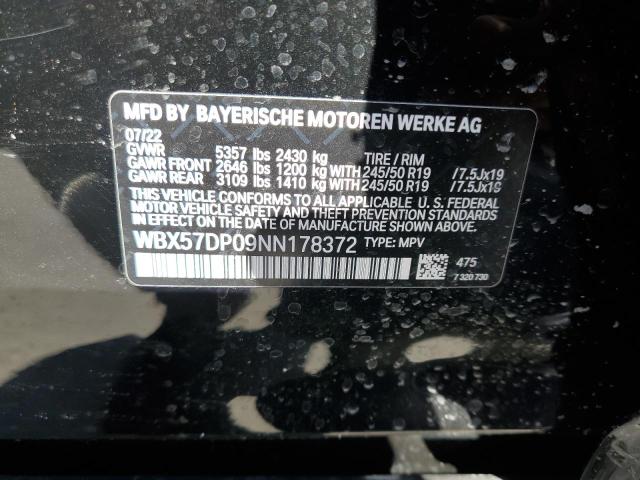 WBX57DP09NN178372 - 2022 BMW X3 XDRIVE30I BLACK photo 12