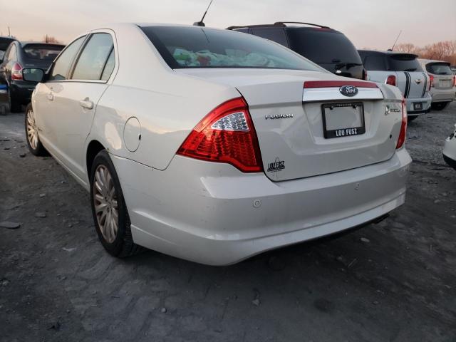 3FADP0L32CR213500 - 2012 FORD FUSION HYBRID WHITE photo 3