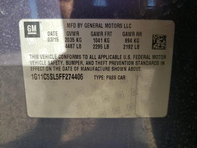 1G11C5SL5FF274406 - 2015 CHEVROLET MALIBU 1LT Boz foto 12